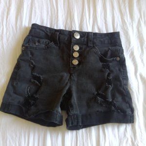 Justice Black Denim Shorts Girls Size 10